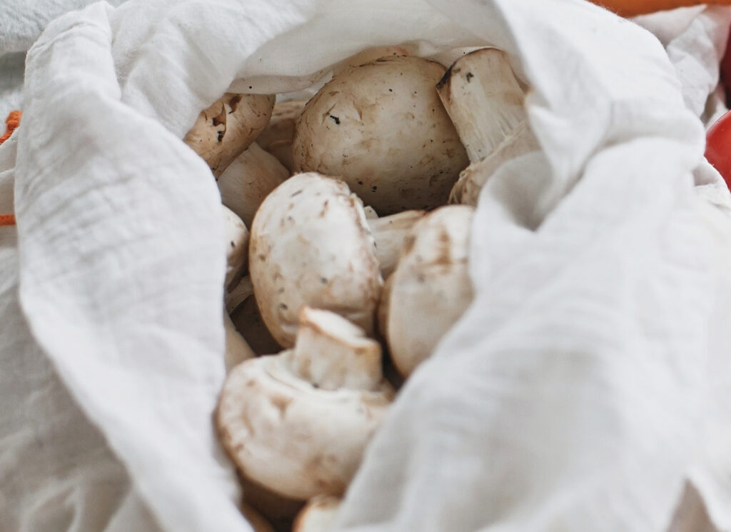 Mushroom in Cotton Muslin Produce Bags
